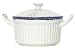 Stoneware Pottery Distressed Blue and White Round Salt Box4"D, 2"H Set of 2