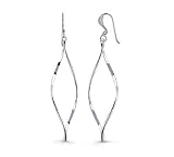 Sterling Silver Long Leaf Earring