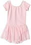 Capezio Girls 2-6x Short Sleeve Nylon Dress,Pink,I ( 6-8)