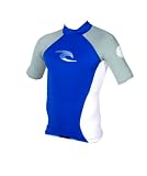 Rip Curl Youth Classic Short Sleeve Wave Rashguard (Blue, 12)