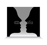 Wallmonkeys Peel and Stick Wall Decals - Head to Head Optical Illusion - Removable Graphic