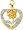 Rose In Heart, 14K White Gold Diamond Charm