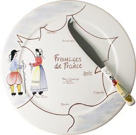 Quimper Cheese Plate with Knife