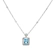 Necklace With 4.35ctw Precious Stones - Genuine Diamonds and Topaz Beautifully Crafted in 14K White Gold Length 17in