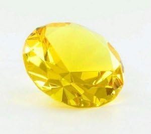 Beautiful Gaint Birthstones Paperweight Glass Diamond 3" Crystal, Yellow by HL Fashion