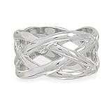 Rhodium Plated Overlap Ring