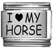 I Heart my Horse Laser Etched Italian Charm