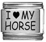 Clearly Charming I Heart my Horse Laser Etched Italian Charm by 