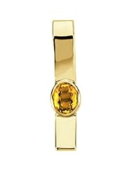 14K Yellow Gold Oval Cut Citrine Pendant -- LIFETIME WARRANTY