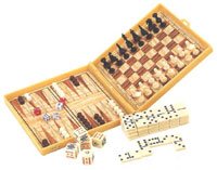 Childrens Toyshop  Toys : 5 IN 1 Traveling GAME, CHESS,CHECKERS,BACKGAMMON,DOMINOES,POKER DICE