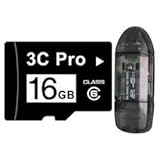 3C Pro 16GB 16G microSD microSDHC Memory Card Class 6 with SD Adapter and U ....