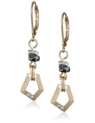 Kenneth Cole New York "Metal Edge" Geometric Pave Link Drop Earrings