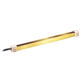 20" Long Accent Light Strips 1/2" x 1/2" brass-finish channels with clear 1-1/8" x 3/4" mounts