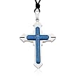 Ziovani 2-tone The Lords Prayer Geometric Cross Stainless Steel Pendant Necklace