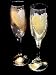 Bride's Heirloom & Groom's Remembrance Design - Hand Painted - Set of 2 Toasting Flutes