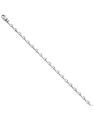 8.5 Inch 14k White Gold 3.5mm Fancy Link Chain Bracelet