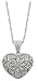 14K White Gold Diamond Heart Locket Pendant w/Chain
