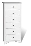 Prepac Monterey 6 Drawer Lingerie Chest in White Finish