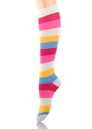 White Wide Stripe Knee High Socks