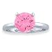 Engagement Ring in Silver w/ Pink CZ - size 5