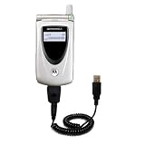 Coiled Power Hot Sync and Charge USB Data Cable w/ Tip Exchange for the Motorola T721 - Gomadic Brand