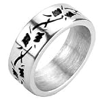 Barbed Wire Print Pewter Ring