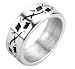 Barbed Wire Print Pewter Ring