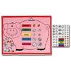 FABRIC CHART PIGGY BANK 32 X 25 + 49 CARDS AND HOOK TAPE by Carson Dellosa