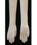 Dyeable Matte Spandex 12-Button Slip-on. This glove is not a pure white, it is only good for dyeing to other colors Bridal Wedding Formal Prom Gloves