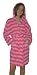 Stripes French Terry Hooded Girl's Bathrobe, 100% Cotton / FR Treated, Fuchsia