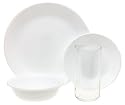 Corelle Livingware Winter Frost White 16-Piece Dinnerware Set, Service for 4