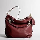Coach Quartz Raspberry Red Leather Brooke Hobo Shoulder Handbag 14142