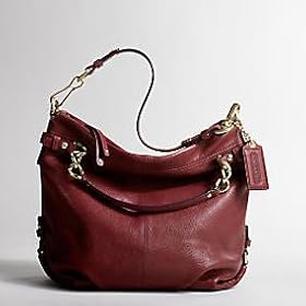 Coach Quartz Raspberry Red Leather Brooke Hobo Shoulder Handbag 14142