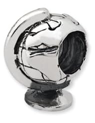 Globe Charm in Silver For 3mm Charm Bracelets