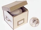Salad Plate Storage Chest - Natural & Khaki by Richards Homewares