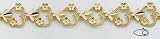 14kt Yellow Gold 7 Diamond-cut Heart Bracelet - TN286-7