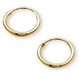 14K Yellow Gold Hoop Pierced Earrings (Pair) for Children - 12 mm