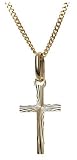 14k Yellow Gold Cross Pendant, 18