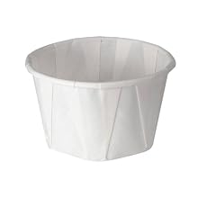 Solo 325-2050 3.25 oz White Treated Paper Pleated Souffle Portion Cup (20 Packs of 250 cups)