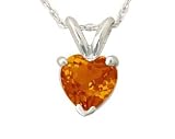 All-Natural Genuine 4 mm, Heart Shape Citrine pendant set in Platinum