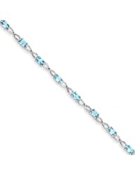 Sterling Silver Blue Topaz Bracelet, Best Quality Free Gift Box Satisfaction Guaranteed