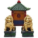 Garden Pagoda with Fu Dogs - 3 in. x 3 in. x 4 in.