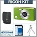 Ricoh PX Digital Camera Kit - Green - with 4GB SD Memory Card, Camera Case, Table Top Tripod,