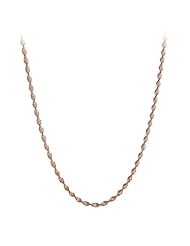 Rose Goldtone Finish Silver Twisted Herringbone Chain Necklace, 18"