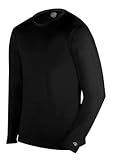 Duofold Men's Mid Weight Single-Layer Thermal Tagless Crew, Black, Medium