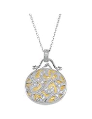 Genuine IceCarats Designer Jewelry Gift Sterling Silver Cz Loket Necklace W/14Ky Plati. 18.00 Inch Cubic Zirconia Nekclace With 14Ky Plating Cz Loket Necklace W/14Ky Plati In Sterling Silver