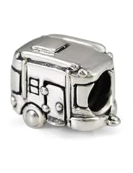Genuine Ohm Beads (TM) Product. 925 Sterling Silver Camper European Bead Charm. 100% Satisfaction Guaranteed.