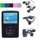 (5 in 1)silicone Skin for Sandisk Sansa Fuze 2 Gb 4 Gb 8 Gb Mp3 Player + Screen Protector for Sansa Fuze + Car Charger + Travel Charger + Retractable Cable for Sansa Fuze