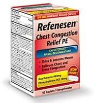 Refenesen Chest Congestion Relief PE | Expectorant & Nasal Decongestant | Non-Drowsy, Dye Free Formula | 50 Immediate Release Caplets