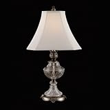 Dale Tiffany GT80551 Crystal Table Lamp, Antique Silver and Fabric Shade